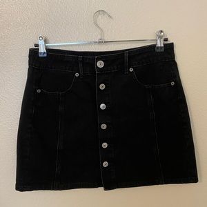 American Eagle 💌Free Shipping Black Denim Hi-Rise A-Line Skirt Size 6